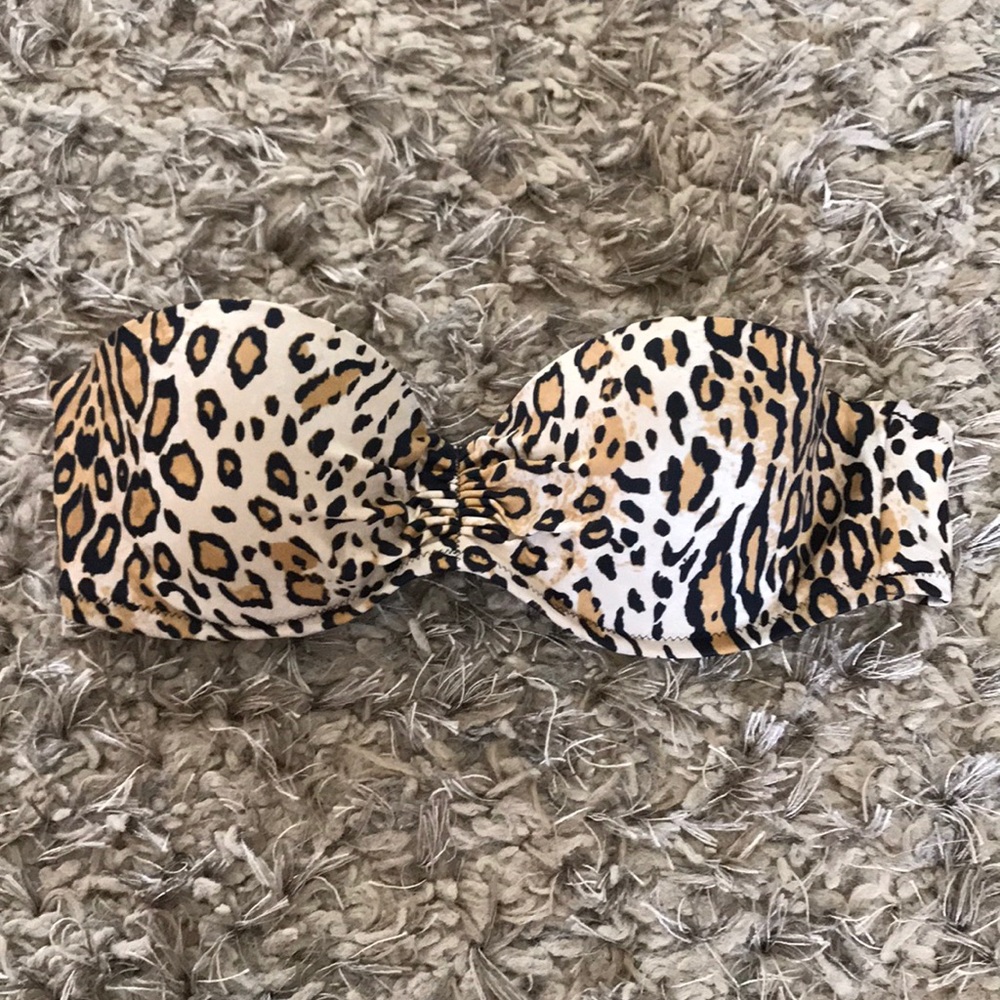 Victoria Secret strapless leopard bikini top